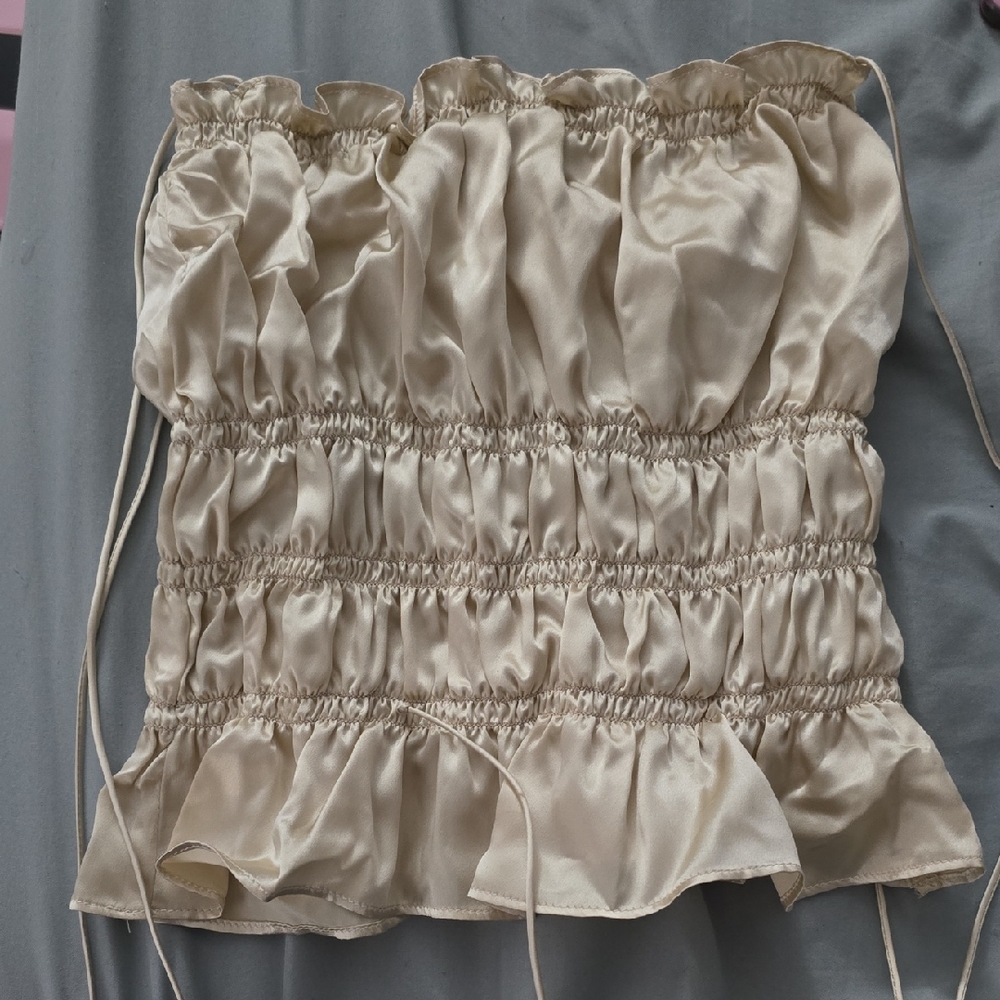 Reformation Silk Ruched Top